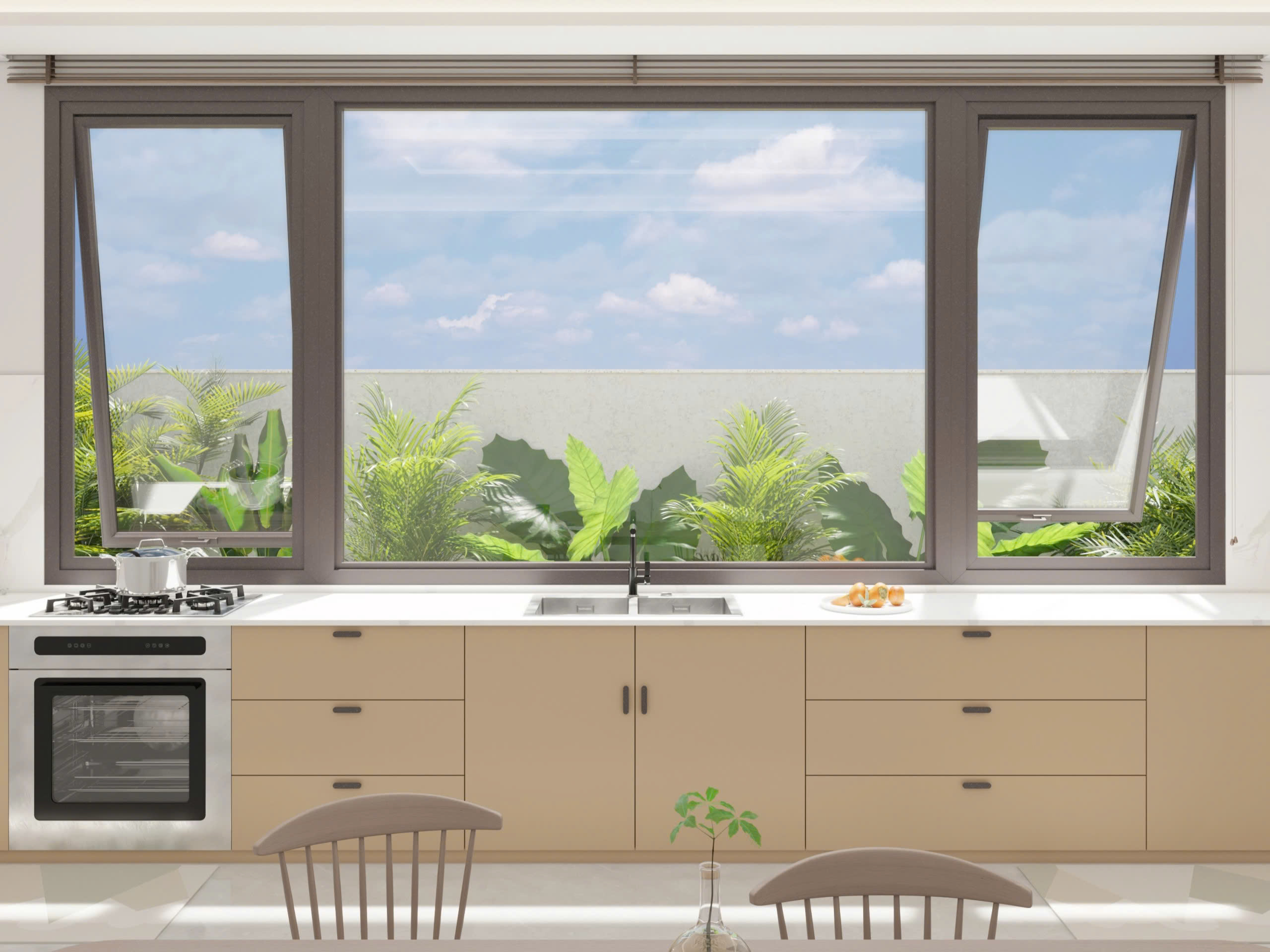 Vì sao nên lắp cửa sổ phòng bếp? Cách thiết kế cửa sổ bếp hợp phong thủy