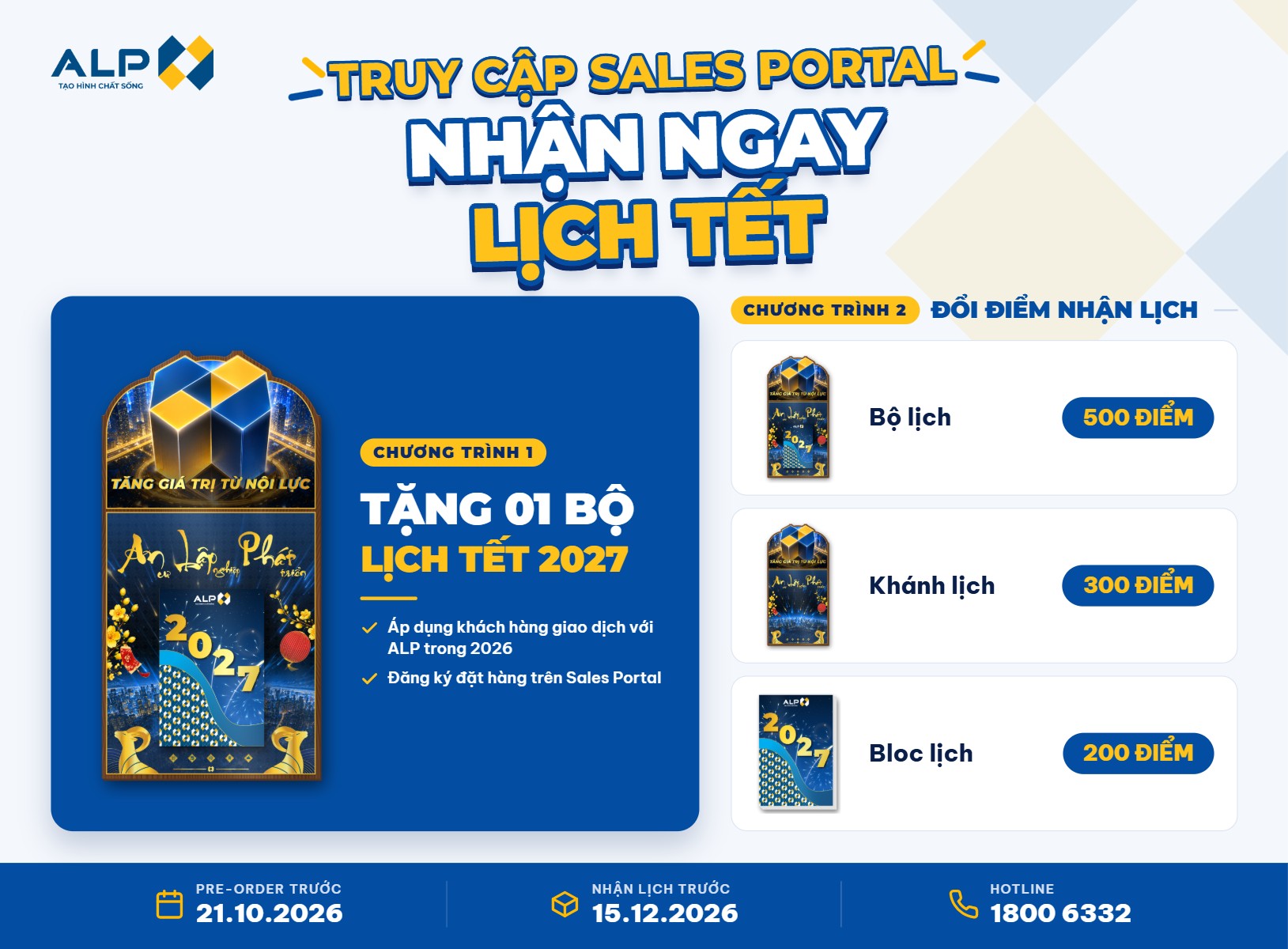 An Lập Phát Triển Khai Chương Trình Tặng Và Đổi Lịch Tết 2027 Trên Sales Portal